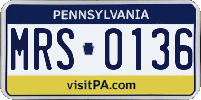 PA license plate MRS0136