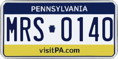 PA license plate MRS0140