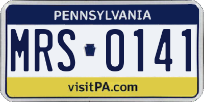 PA license plate MRS0141