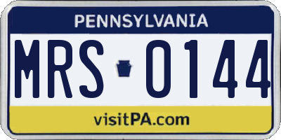 PA license plate MRS0144