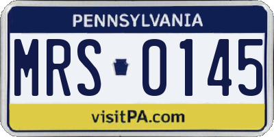 PA license plate MRS0145