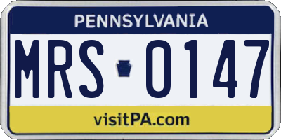 PA license plate MRS0147