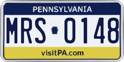 PA license plate MRS0148