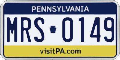 PA license plate MRS0149