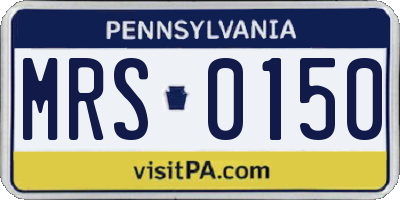 PA license plate MRS0150