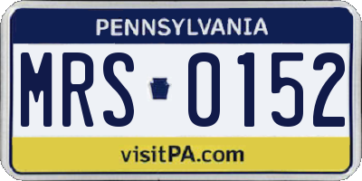 PA license plate MRS0152