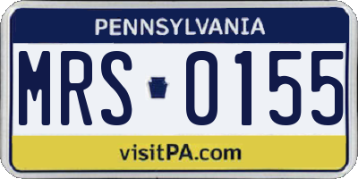 PA license plate MRS0155