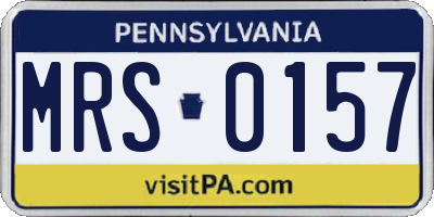 PA license plate MRS0157