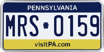 PA license plate MRS0159
