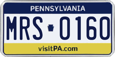 PA license plate MRS0160