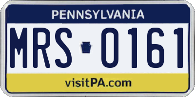 PA license plate MRS0161