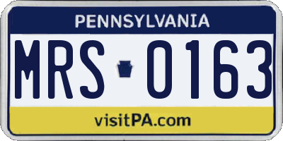 PA license plate MRS0163
