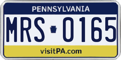 PA license plate MRS0165