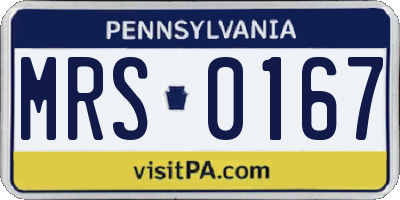 PA license plate MRS0167