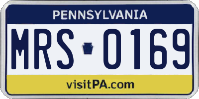PA license plate MRS0169