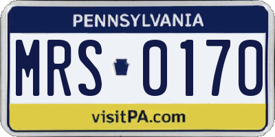 PA license plate MRS0170