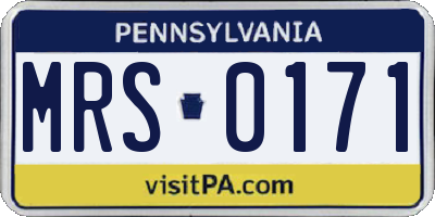 PA license plate MRS0171
