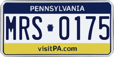 PA license plate MRS0175