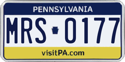 PA license plate MRS0177