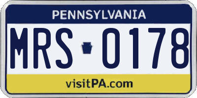 PA license plate MRS0178