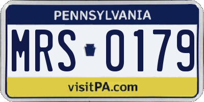 PA license plate MRS0179