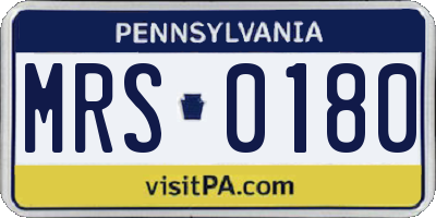 PA license plate MRS0180
