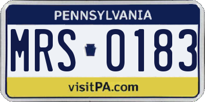 PA license plate MRS0183
