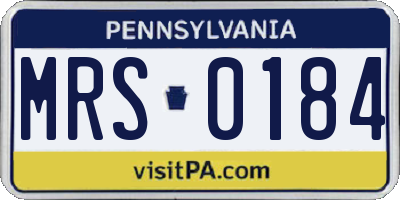 PA license plate MRS0184