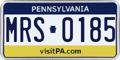 PA license plate MRS0185