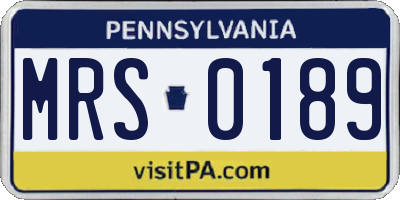 PA license plate MRS0189