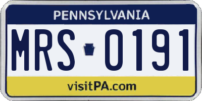 PA license plate MRS0191