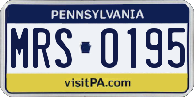 PA license plate MRS0195