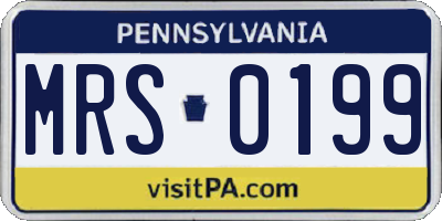 PA license plate MRS0199