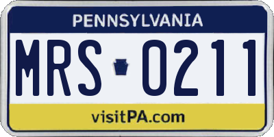 PA license plate MRS0211