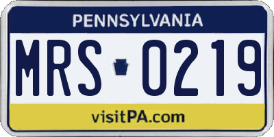 PA license plate MRS0219
