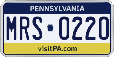 PA license plate MRS0220