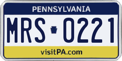 PA license plate MRS0221
