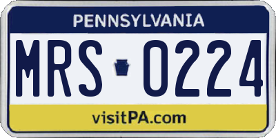 PA license plate MRS0224
