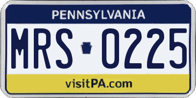 PA license plate MRS0225