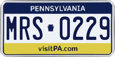 PA license plate MRS0229