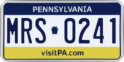 PA license plate MRS0241