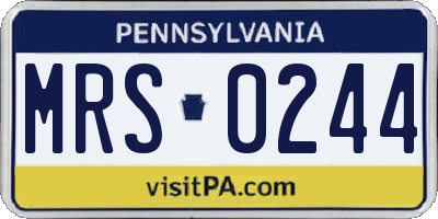 PA license plate MRS0244