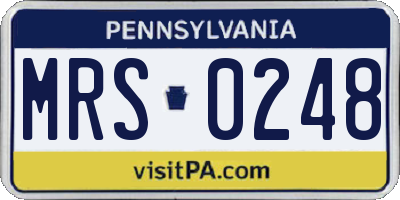PA license plate MRS0248