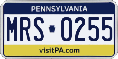 PA license plate MRS0255