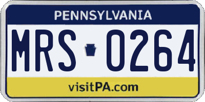 PA license plate MRS0264