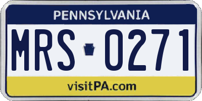 PA license plate MRS0271
