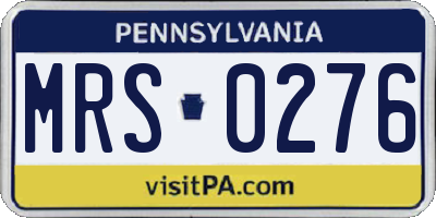 PA license plate MRS0276