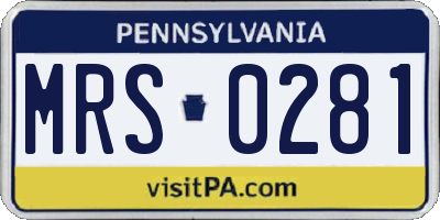 PA license plate MRS0281