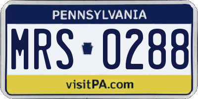 PA license plate MRS0288