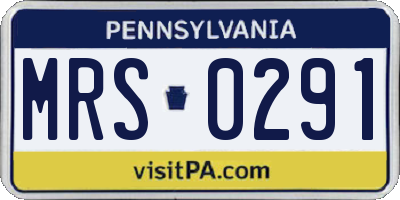 PA license plate MRS0291